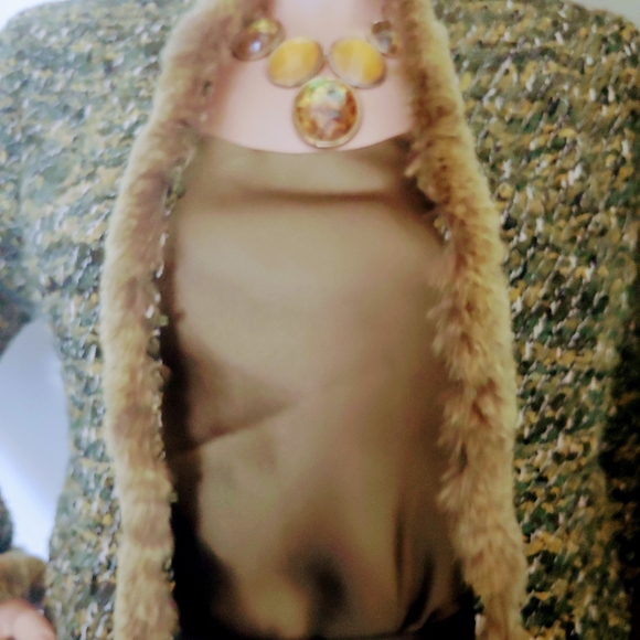 LAFAYETTE 148 4-6 3 PC TWEED BOUCLE FUR TRIM WOOL SILK 3 PC SKIRT SUIT NWOT - Picture 5 of 14